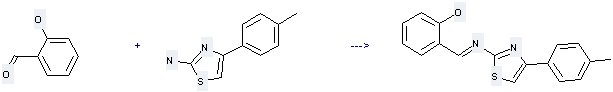 2-Thiazolamine,4-(4-methylphenyl)- can be used to produce 2-[(4-p-Tolyl-thiazol-2-ylimino)-methyl]-phenol